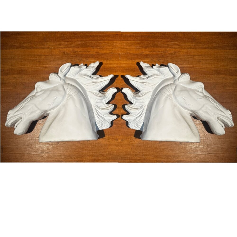 Pair of Ceramic Horseheads